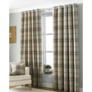 Riva Paoletti Aviemore Ringtop Eyelet Curtains (117 x 137 cm) (Ochre Yellow)