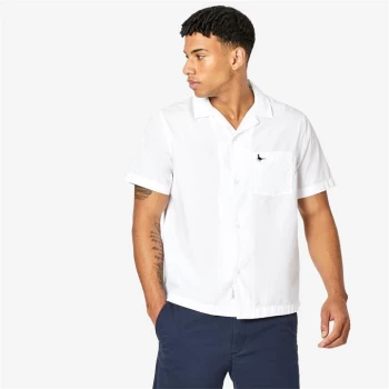 Jack Wills Chiltern Short Sleeve Revere Shirt - White