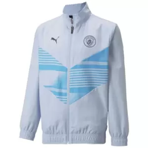 2021-2022 Man City Prematch Jacket (Heather) - Kids