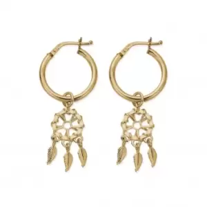 Gold Dream Catcher Hoop Earrings GEH3291