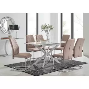 Furniture Box LIRA 120 Extending Dining Table and 6 Cappuccino Lorenzo Chairs