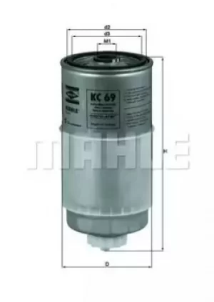 Fuel Filter KC69 78686701 by MAHLE Original