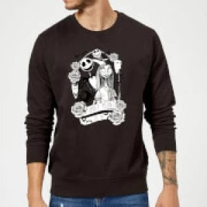 Disney The Nightmare Before Christmas Jack Skellington And Sally Black Sweatshirt - XL - Black