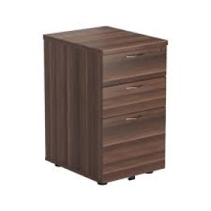 FF Jemini Walnut 3 Drawer Tall Mobile Pedestal KF78946