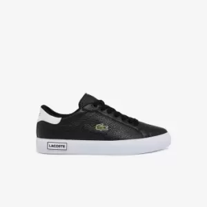 Lacoste Womens Powercourt Leather and Synthetic Trainers Size 4 UK Black & White