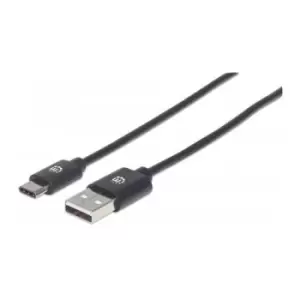 Manhattan USB-C to USB-A Cable 50cm Male to Male Black 480 Mbps (USB 2.0) Equivalent to Startech USB2AC50CM Hi-Speed USB Lifetime Warranty Polybag