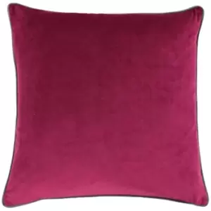 Paoletti Meridian Cushion Cover (55x55cm) (Cranberry/Mocha) - Cranberry/Mocha