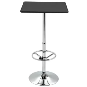 HOMCOM Bar Table Square Pub Table Counter with Faux Leather Tabletop and Adjustable Footrest for Living Room, Kitchen