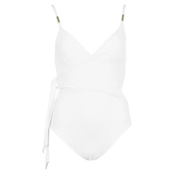 Biba Wrap Swimsuit - White Texture