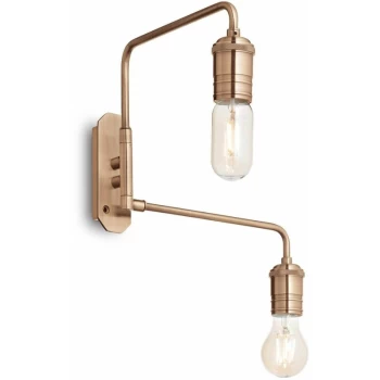 Ideal Lux Lighting - Ideal Lux Triumph - 2 Light Wall Light Antique Brass