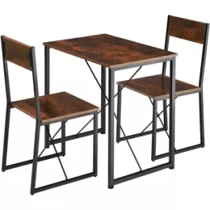 Tectake - Dining table and chairs Margate - dining table set, dining set, kitchen table and chairs - industrial dark - industrial dark