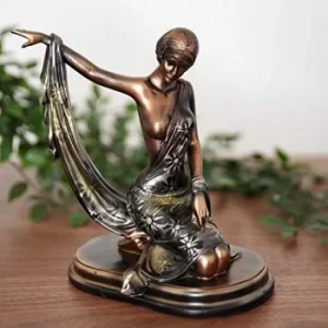 Silhouette Collection Lady Figurine Bronze & Green 20cm