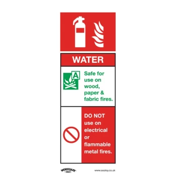 Safety Sign - Water Fire Extinguisher - Self-Adhesive - Pack of 10