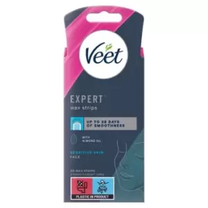 Veet Expert Wax Strips Face Sensitive Skin Hair Removal, One Size