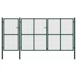 Vidaxl Garden Gate Steel 400X150 Cm Green