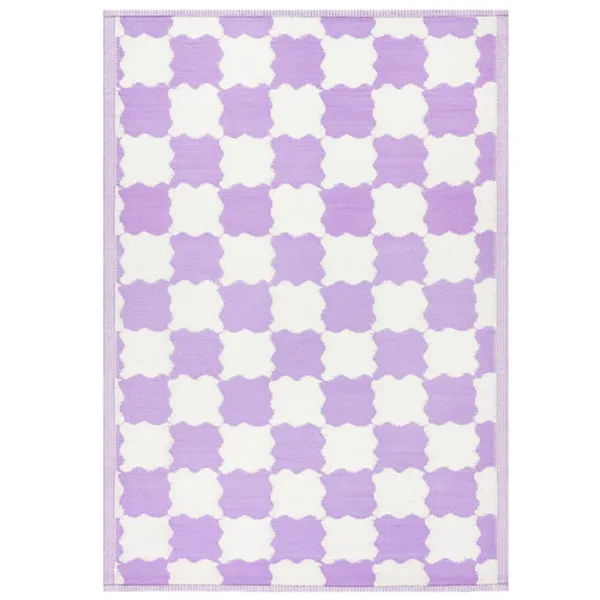 Check Outdoor 100% Recycled Rug Lilac