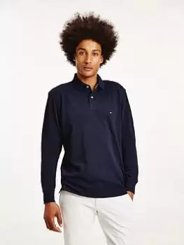 Tommy Hilfiger 1985 Regular Long Sleeve Polo Shirt - Desert Sky Navy, Desert Sky Navy, Size S, Men