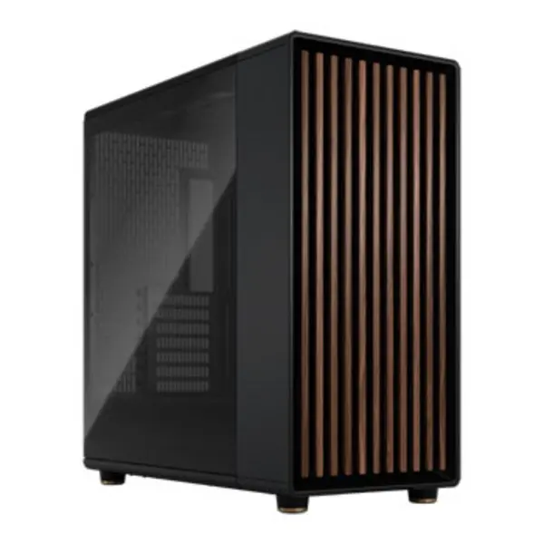 Fractal Design Fractal Design North XL Charcoal Black (TG Dark) Case w/ Dark Tint Glass Window E-ATX 3 PWM Fans USB-C Walnut Front FD-C-NOR1X-02