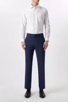 Mens Tailored Fit Navy End On End Suit Trousers