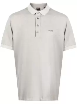 BOSS Pestructured Polo Shirt Light Grey