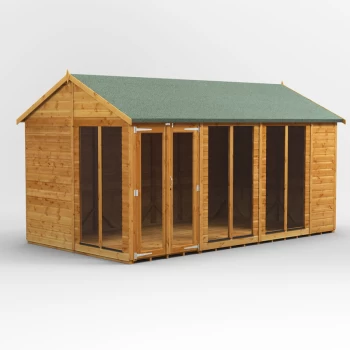 14x8 Power Apex Summerhouse - Brown