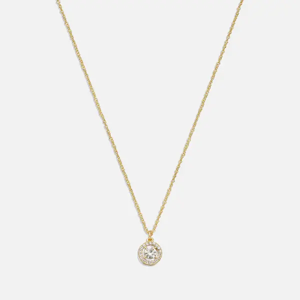 Coach Pave Halo Pendant Gold-Plated Necklace