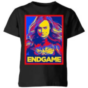 Avengers Endgame Captain Marvel Poster Kids T-Shirt - Black - 7-8 Years