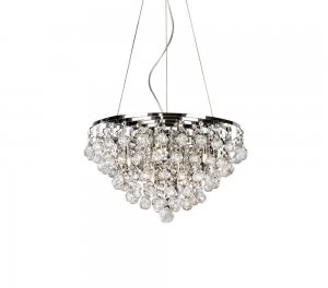 Ceiling Pendant 8 Light Polished Chrome, Crystal