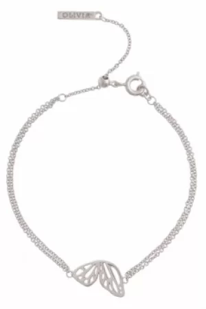 Ladies Olivia Burton Silver Plated Butterfly Wing Chain Bracelet OBJ16EBB03