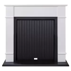 Adam Oxford Stove Fireplace in Pure White & Black 48 Inch