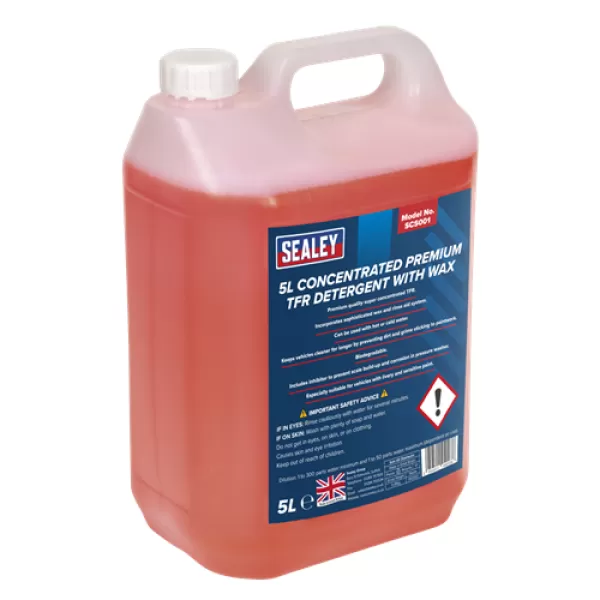 Genuine SEALEY SCS001 TFR Premium Detergent with Wax Concentrated 5ltr