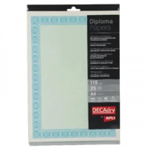 Decadry A4 Helicoid TurquoiseBlue B Certificate Paper 115gsm Pack of