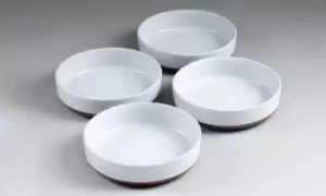 Set of Four Two-Toned Ceramic Serving Bowls