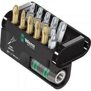 Wera Bit-Check 12 Wood 1 05057423001 Bit set 12 Piece Pozidriv, Phillips, TORX socket