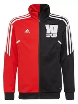 Boys, adidas Messi 10 Junior Track Top, Black/Red, Size 9-10 Years