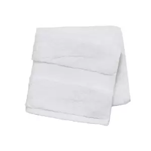 Peacock Blue Hotel Savoy Bath Towel, White