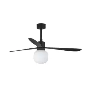 Amelia Large Ball LED Black Ceiling Fan 20W 2700K, 6 Speed