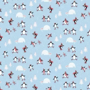 Sass & Belle Skating Penguins Wrapping Paper