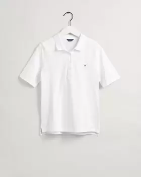 GANT Women Original Long-Short Sleeve Pique Polo Shirt (M) White