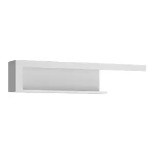 Lyon 130Cm Wall Shelf In White And High Gloss