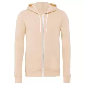 Canvas Unixex Zip-up Polycotton Fleece Hooded Sweatshirt / Hoodie (XS) (Peach)