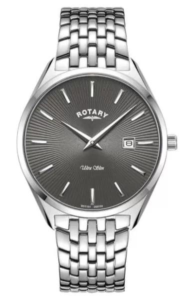 Rotary GB08010/74 Mens Ultra Slim Grey Dial Stainless Watch