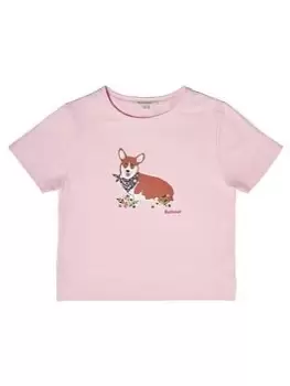 Barbour Girls Hallie Short Sleeve T-Shirt - Light Pink Dahlia, Pink, Size Age: 6-7 Years, Women