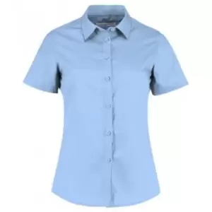 Kustom Kit Womens/Ladies Short Sleeve Tailored Poplin Shirt (24) (Light Blue)