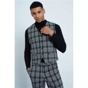 I Saw It First Check Print Waistcoat - Black