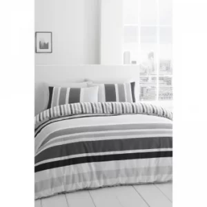 Catherine Lansfield Brighton Stripe Bright Reversible Duvet Set