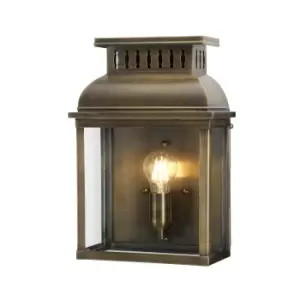 Outdoor IP44 Wall Light Aged Brass LED E27 100W d02568