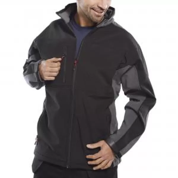 Click Two Tone Soft Shell Jacket Black/Grey XS