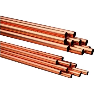 Wickes Copper Tube 15mm x 3m Pack 10