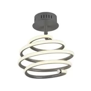 Searchlight SWIRL - Integrated LED Grey Semi-Flush Fitting